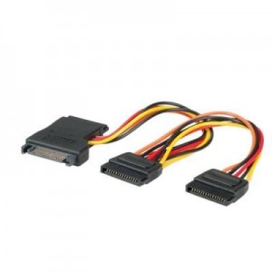 Secomp : stroom Y-Adapterkabel SATA / 3x SATA E - Zwart