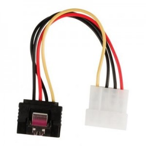 Valueline : Internal power adapter cable SATA 15-pin female with lock - Molex male 0.15 m multicolour - Zwart, Rood, .....