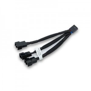 EK Water Blocks : EK-Cable Y-Splitter 3-Fan PWM (10cm) - Zwart