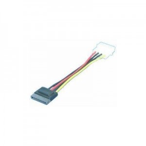 LogiLink : 0.15m, S-ATA 15-pin male/4-pin ATA female - Zwart, Rood, Geel