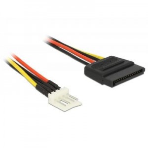 DeLOCK : 0.24m  SATA 15p / 4p - Zwart, Rood, Geel