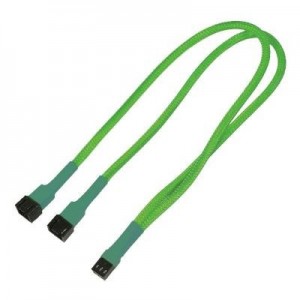 Nanoxia : 3-Pin Molex Y-cable, 0.6 m, neon green - Groen
