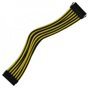 Nanoxia : 0.3m, 24-pin ATX, m/f - Zwart, Geel