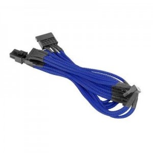 Thermaltake : Individually Sleeved 4Pin Peripheral Cable, Blue - Blauw