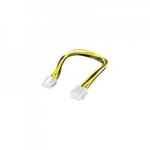 Microconnect : 8 pin EPS power extension, 0.20m, - Zwart, Wit, Geel