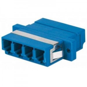 Intellinet fiber optic adapter: LC Adapter, Single Mode 4 Cores, Zirconia Sleeve, Blue - Blauw