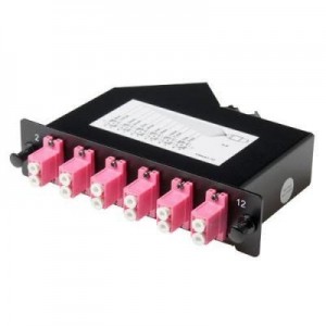 Advanced Cable Technology fiber optic adapter: Cassette 1xMTP - 12xLC OM4 duplex Erica-violet - Zwart, Violet