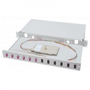 ASSMANN Electronic fiber optic adapter: Professional Fiber Optic Sliding Splice Box, 1U, Equipped, 6x LC, OM4