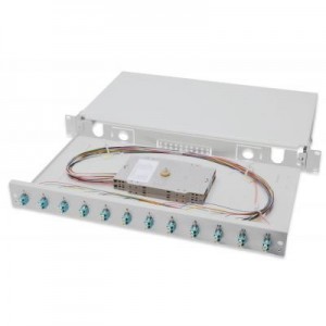 ASSMANN Electronic fiber optic adapter: Professional Fiber Optic Splice Box, Equipped, 12x LC, OM3