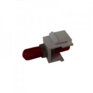 Microconnect fiber optic adapter: Snap-in Fiber Keystone w / ST Multimode Smplex Adapter - Rood, Wit