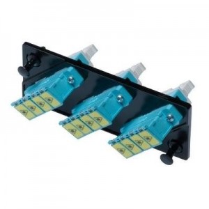 Molex fiber optic adapter: 12-Pak SC Adapter Plate, MM, OM3, Aqua - Blauw