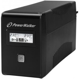 PowerWalker UPS: VI 850 LCD - Zwart