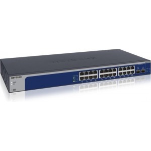 Netgear XS724EM Managed L2 10G Ethernet (100/1000/10000) Blauw, Grijs 1U