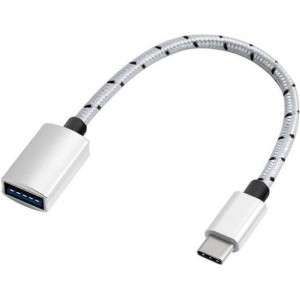 NÖRDIC USBC-N1178,199, USB-C 3.1 hub naar USB-A OTG, 15 cm, zilver