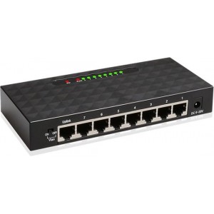 DrPhone 8 Port Desktop Switch - 10/100/1000Mbps Netwerk Switch - 8 Extra Ethernet Poorten - Zwart