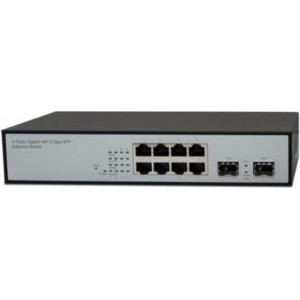 Digitus 8 poort Netwerk Giga Switch 10/100/1000 + 2 SFP ports incl. Rack Mount Kit