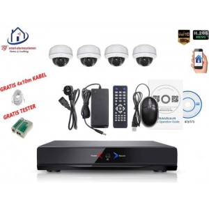 Home-Locking camerasysteem met NVR 2.0MP H.265 POE en 4 binnen camera's 2.0MP CS-4-1402