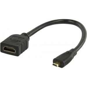 Valueline High Speed HDMI-kabel met ethernet HDMI micro-connector - HDMI input 0,20 m zwart