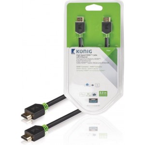 König High Speed HDMI-kabel met Ethernet HDMI-connector - HDMI-connector 3,00 m grijs