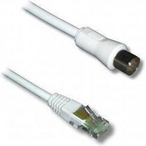 Lineaire TVRJD coax-kabel 2 m RJ-45 Coaxiaal Wit