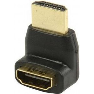 Verloopstekker, HDMI Male - Contra Female, Haaks 90 Gr.