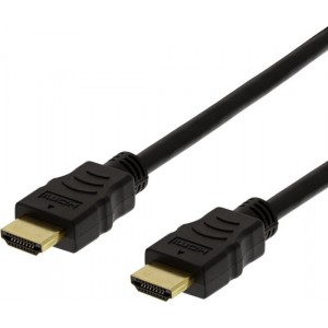 DELTACO HDMI-1010D-FLEX Flexibele HDMI-kabel, High Speed HDMI  met Ethernet 4K, UltraHD bij 60 Hz, 1 m, Zwart