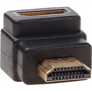 Verloopstekker, HDMI Male - Contra Female, Haaks 270 Gr.