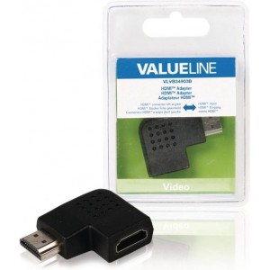 Valueline Vlvb34903b Hdmi-adapter Hdmi-connector Links Gehoekt - Hdmi Input Zwart