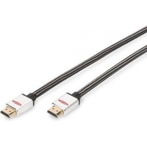 Ednet 84484 HDMI kabel 10 m HDMI Type A (Standaard) Zwart, Zilver