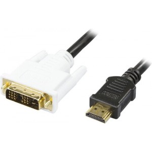 DELTACO HDMI-113-K, kabeladapter van HDMI 19pin naar DVI-D Single Link mannelijk, Full HD i 60Hz, 3m