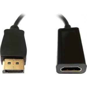 NÖRDIC DPHM-N9003 DisplayPort naar HDMI kabel, 4K UHD (60Hz), 20 centimeter, Space grey