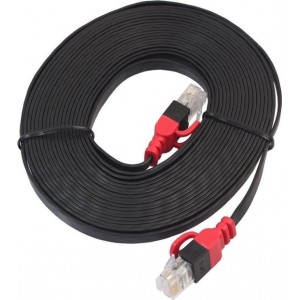 By Qubix internet kabel - 5m REXLIS serie CAT6 Ultra dunne Flat Ethernet netwerk LAN kabel (1000Mbps) - Zwart