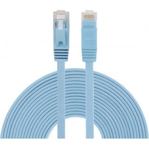 10m CAT6 Ultra dunne Flat Ethernet netwerk LAN kabel (1000Mbps) - Blauw
