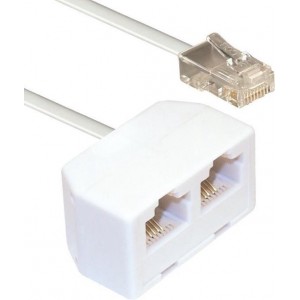 Transmedia RJ45 - RJ45 4-aderige ISDN telefoon splitter / wit - 3 meter