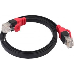 By Qubix internet kabel - 2m REXLIS serie CAT6 Ultra dunne Flat Ethernet netwerk LAN kabel (1000Mbps) - Zwart