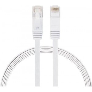 2m CAT6 Ultra dunne Flat Ethernet netwerk LAN / internet kabel (1000Mbps) - Wit