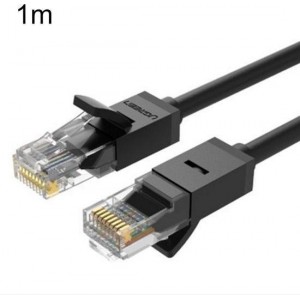 By Qubix internet kabel - 1m UGREEN serie CAT6 Rond Ethernet netwerk kabel (1000Mbps) - Zwart