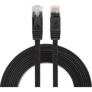 3m CAT6 Ultra dunne Flat Ethernet netwerk LAN internet kabel (1000Mbps) - Zwart