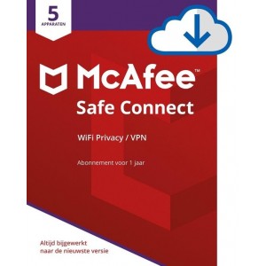 McAfee Safe Connect Premium - 5 Apparaten - 1 Jaar - Nederlands - Windows/MAC Download