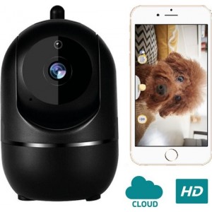 Huisdiercamera WiFi zwart - Hondencamera - beweeg en geluidsdetectie - met app - opslag in cloud of op SD