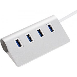 4 Poorten USB 3.0 Hub / Verdeler / Switch / Splitter - Zilver