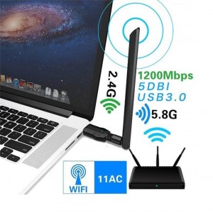 USB Wifi Dongle 1200 MB/s USB 3.0  5 Ghz - Draadloos internet adapter Dongel Ultra Snel  Dual Band