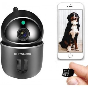 Huisdiercamera incl 16GB SD kaart  zwart - WiFi – notificatie bij blaffende hond