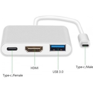 USB C Hub naar HDMI (4k), USB en USB-C