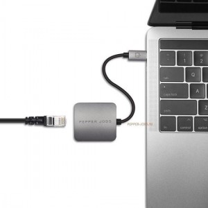 PEPPER JOBS USB C naar Gigabit Ethernet adapter TCH-1 - Internet Gigabit Netwerk Adapter - Netwerk Kabel -  Supports Wake-on-LAN