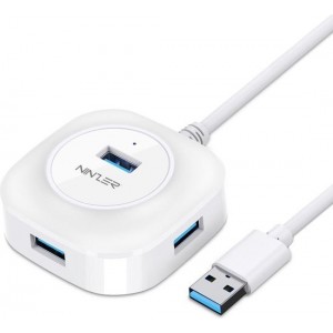 Ninzer® USB 3.0 HUB Adapter met 4 USB aansluitingen | Wit