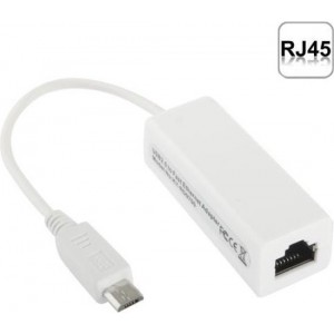 Snelle Micro-USB naar Ethernet adapter Wit / White tot 100MBs