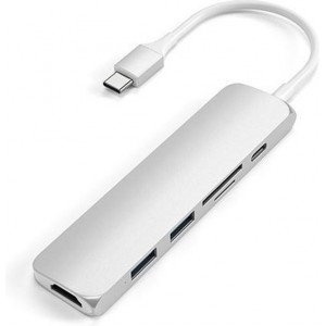 Satechi TYPE-C Slim Multiport Adapter V2 - Silver