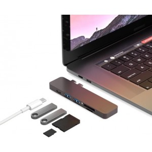 iMounts Macbook USB-C hub - USB - SD - Space Gray