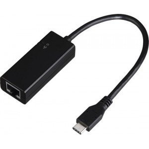 Hama 00053190 kabeladapter/verloopstukje USB 3.1 Type-C RJ-45 (UTP/STP) Zwart